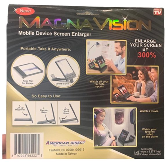 MAGNA VISION AS SEEN ON TV MOBILE DEVICE SCREEN ENLARGER 300% - Picture 2 of 2